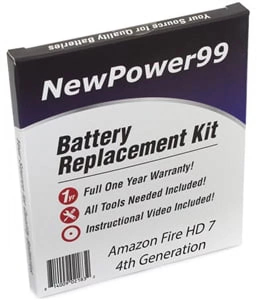 Amazon Fire HD 7" 4th Generation Battery People Kit with Tools, Video Instructions, Edge Life Battery and Full One Year Warranty