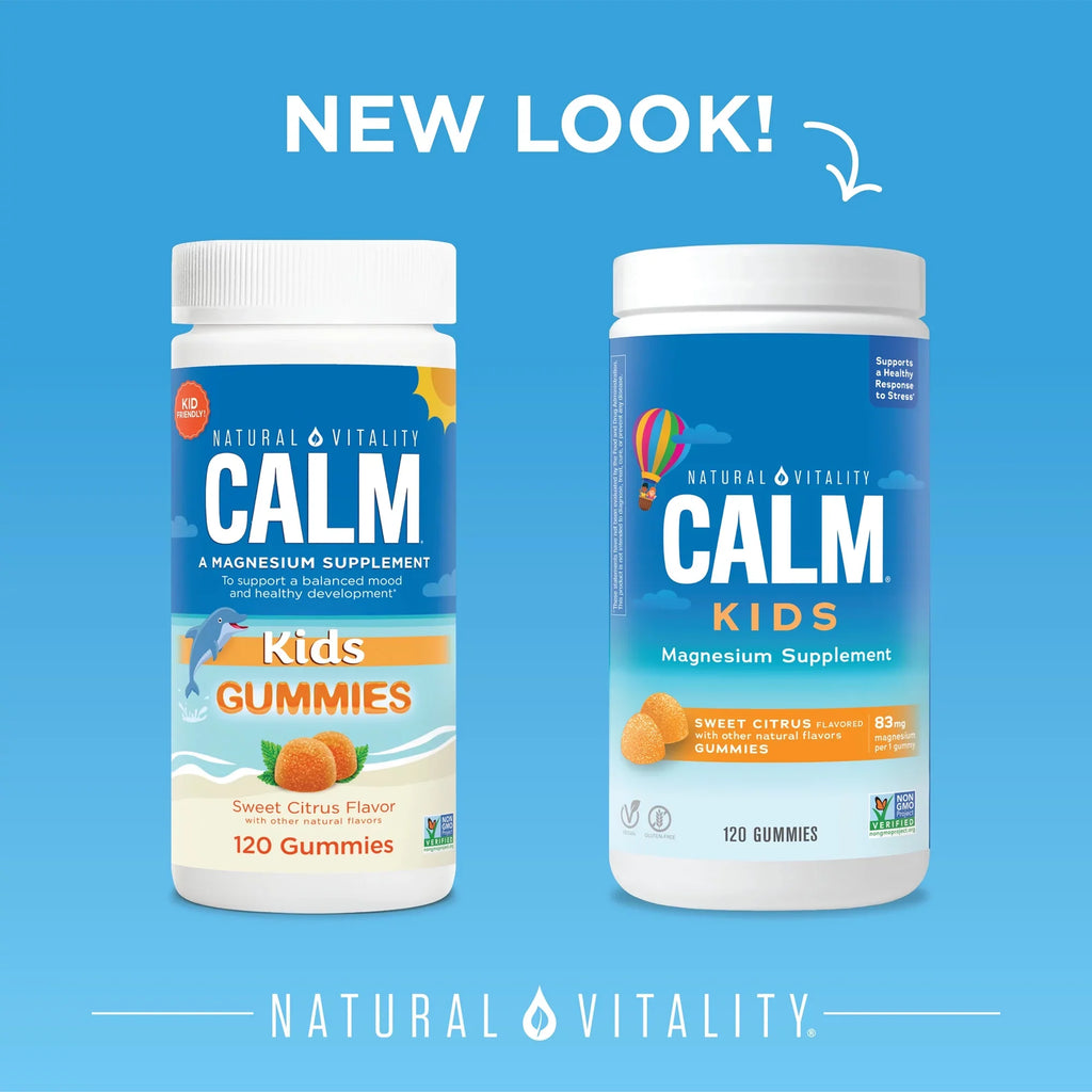 Natural Vitality Calm Kids Magnesium People Gummies, Sweet Citrus, 83 mg, 120 Count