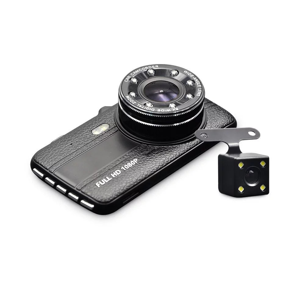 axGear Dash Cam Driving Recorder DVR Dual Camera 4 Inch LCD Vehicle Ebony Box Monitor