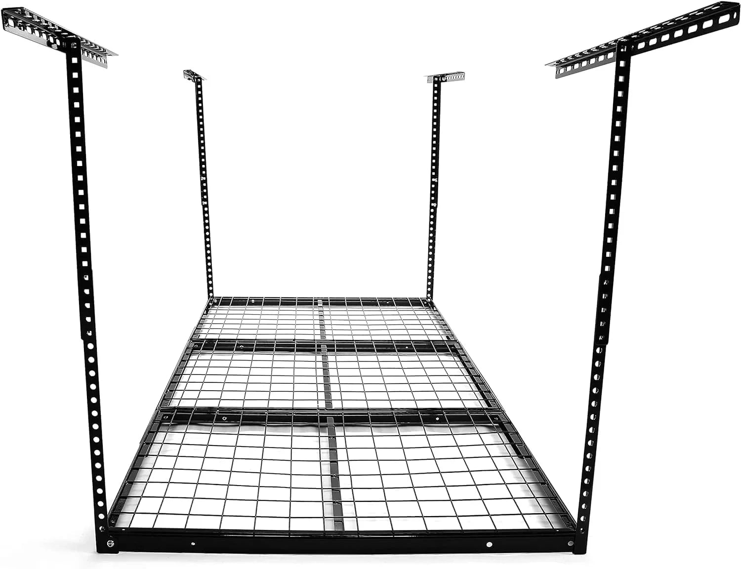 3X6 Overhead Garage Storage Rack Adjustable Ceiling Garage Organization Shelf Ceiling Mounted Storage Racks Steel Ebony
