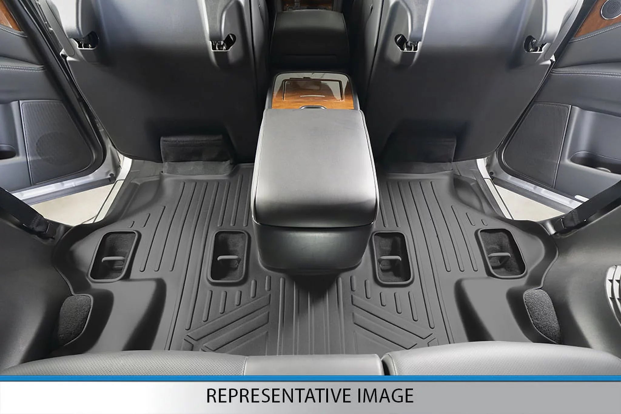 Smartliner SA0183-B0303-C0186-E0185 Floor Mats & Cargo Liner Set with 2nd Row Bucket Seats without Console for 2011-2017 Ford Expedition, Dark