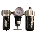 Milton 1101 3/8" Filter Regulator and Lubricator Trio 3/8" NPT Milton Deluxe Polycarbonate FRL Trio