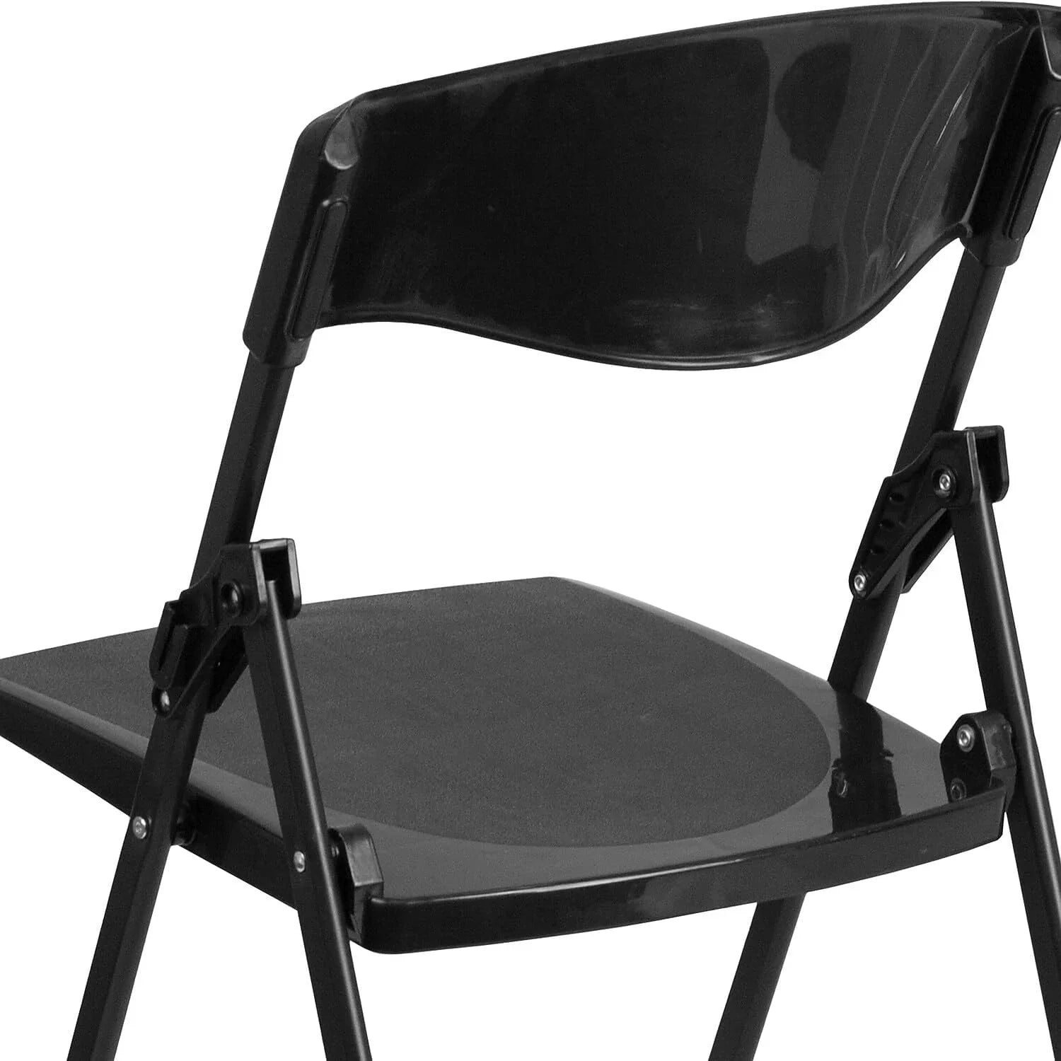 6 Pack HERCULES Series 500 Lb. Capacity Heavy Duty Ebony Plastic Folding Chair With Built-In Ganging Brackets