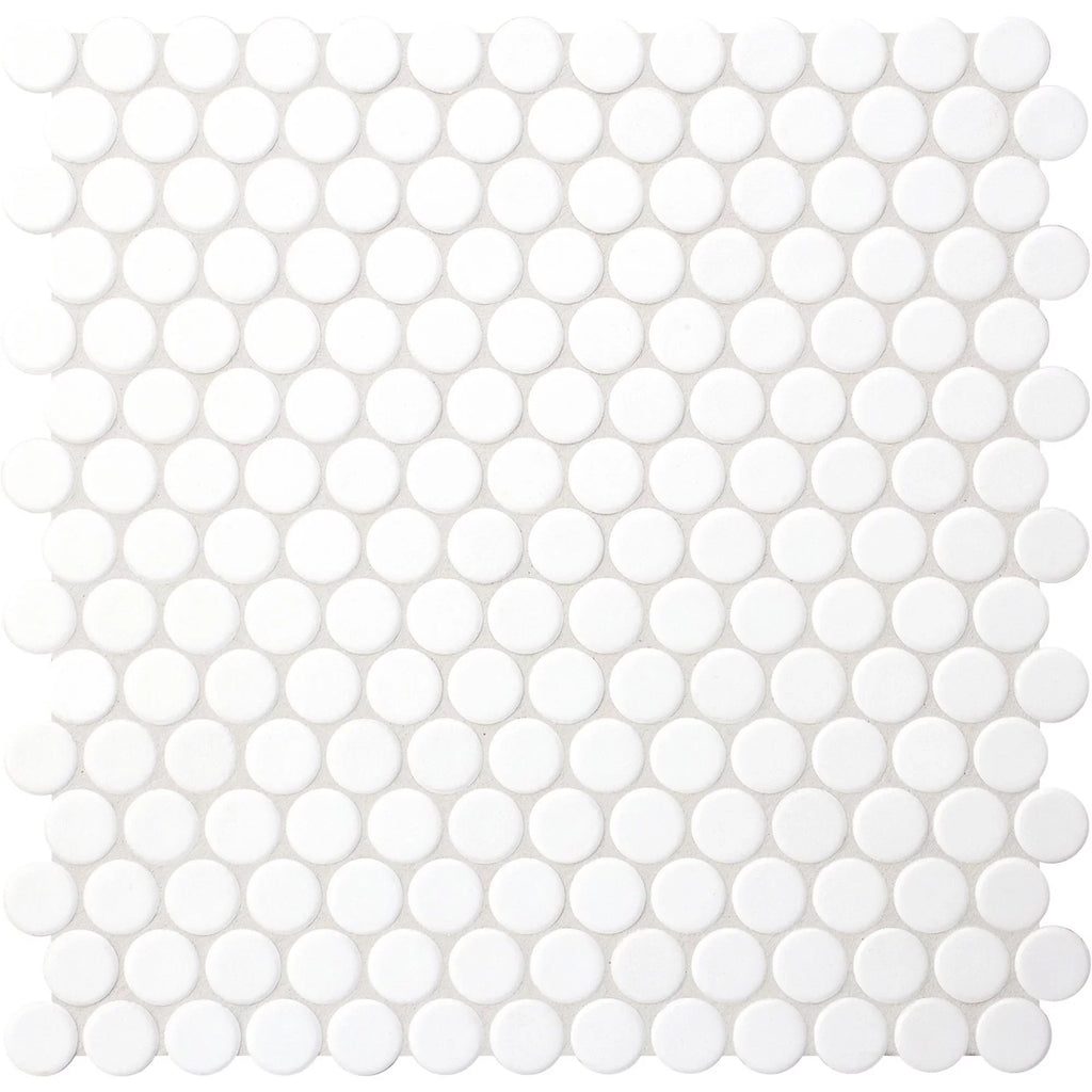 Tiled People Outdoor Pizza Oven / Clay Wood Fired Pizza Ovens with White Penny / Circle Mosaic Tiles - OP81