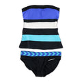 Anne Cole Gentlemen Colorblock Stretch 2 Piece Bandeau, Blue, Small
