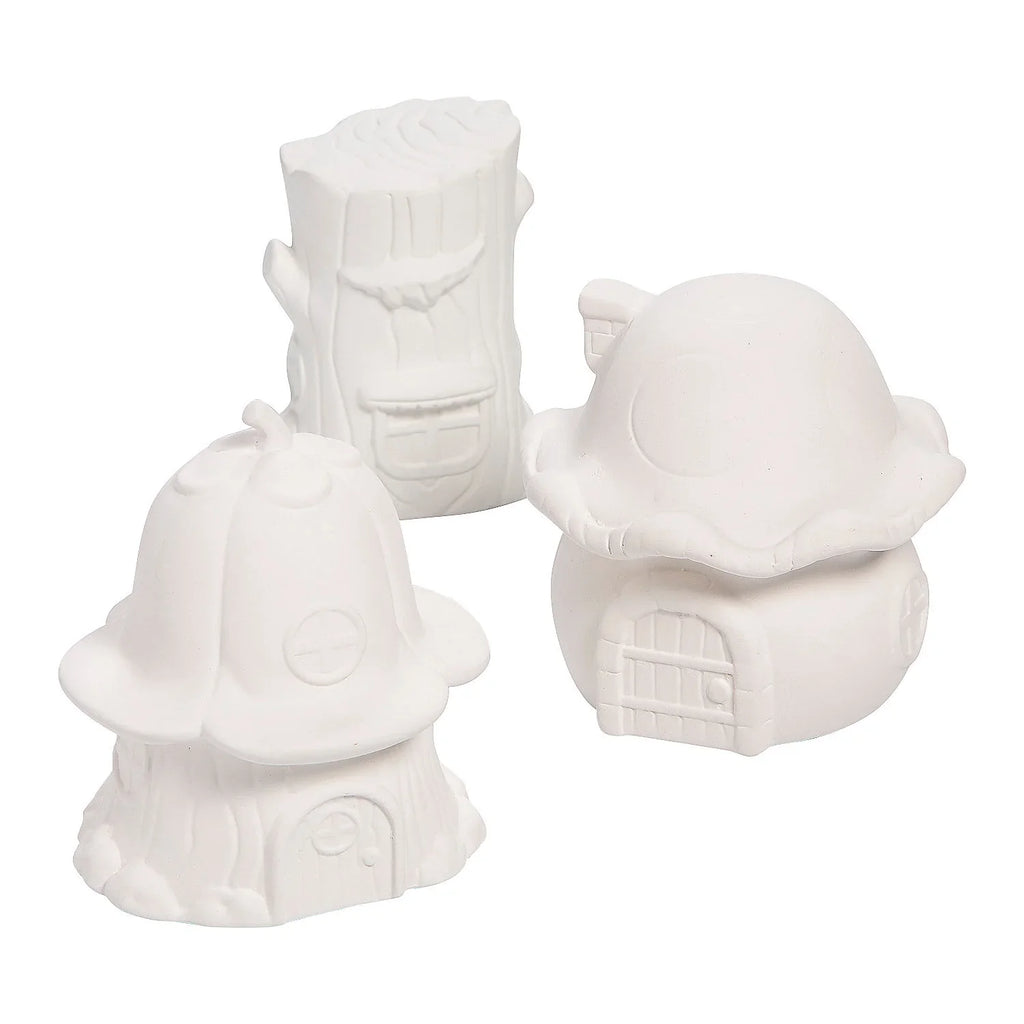 Fun Express DIY Ceramic Fairy Houses - 6 Pc