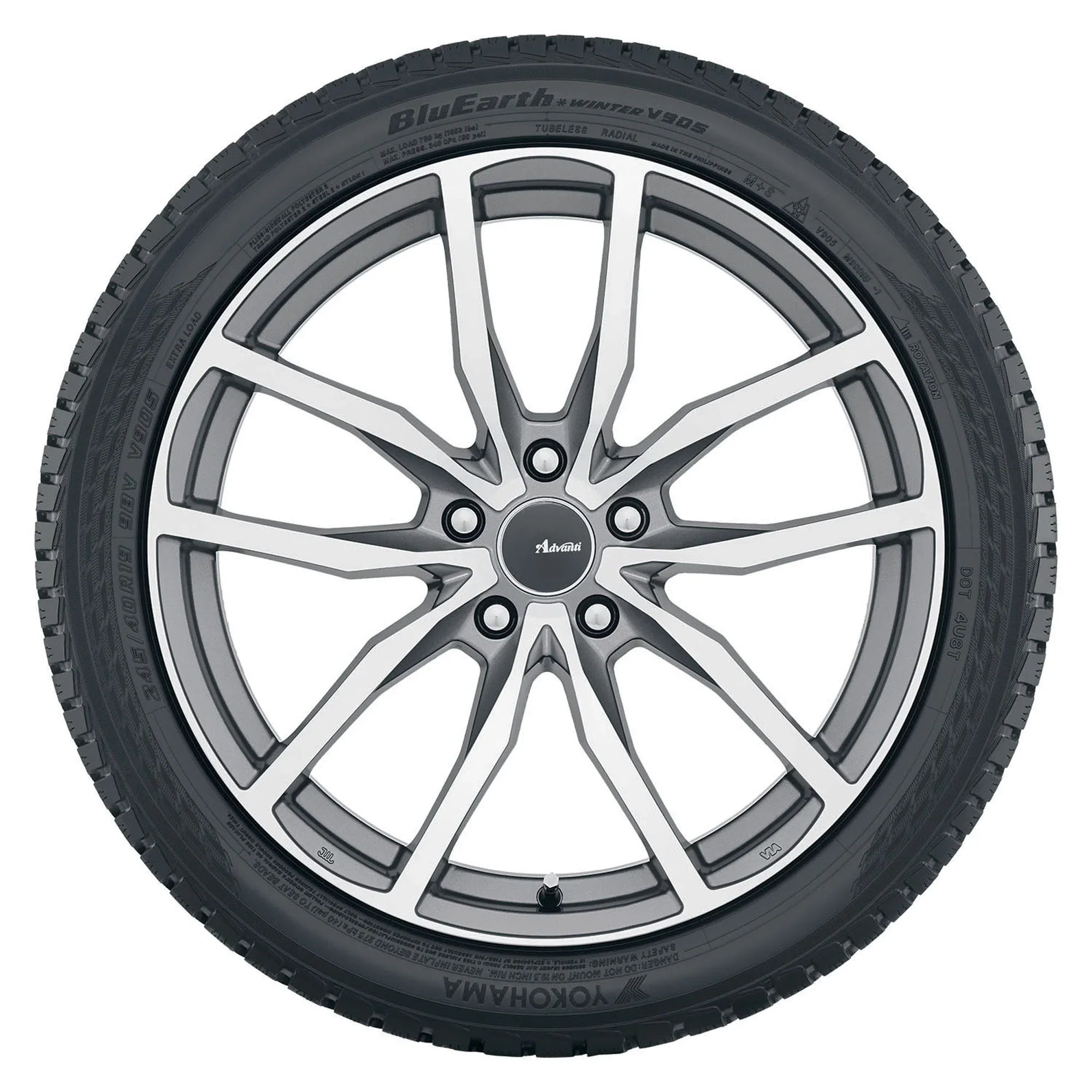 Yokohama BluEarth Winter V905 Winter 255/40R19 100V XL Passenger Tire Fits: 2017 Volkswagen Tiguan Highline, 2016-18 Audi Q3 Technik