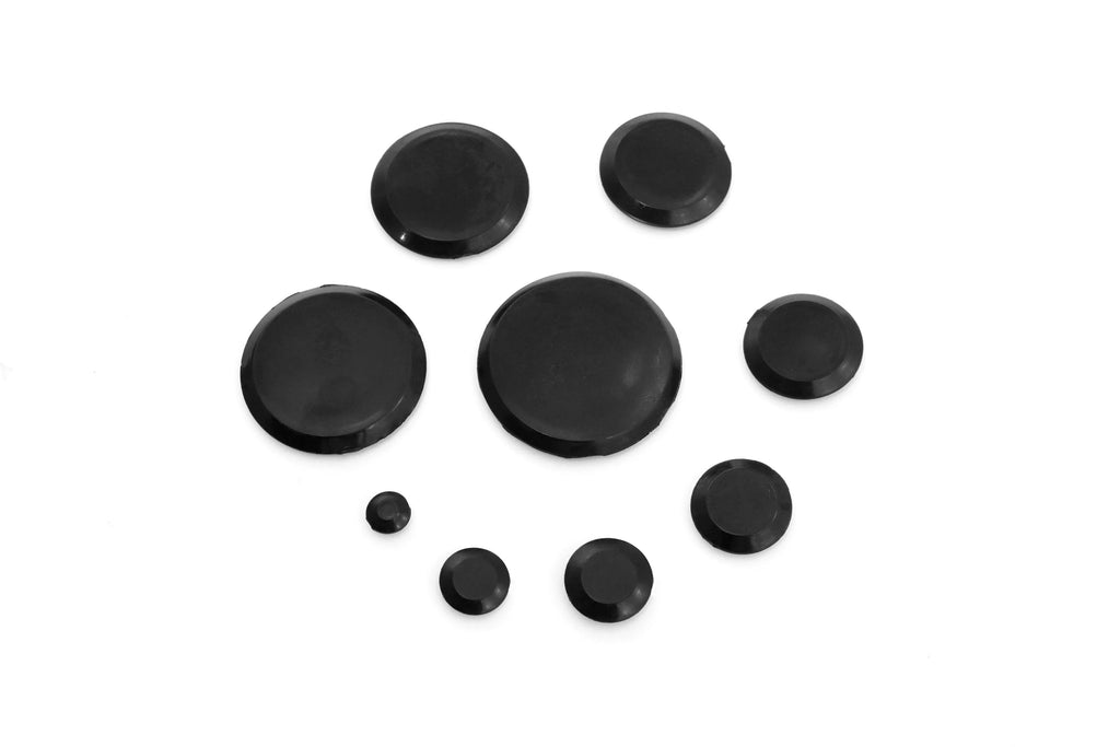 Red Hound Auto 250 Piece Flush Mount Dark Hole Plug Gentlemen for Auto Body and Sheet Metal Assorted Sizes for 1/4, 3/8, 1/2, 3/4, 1, 1-1/4, 1-1/2, 1-3/4 and 2 Inch Holes