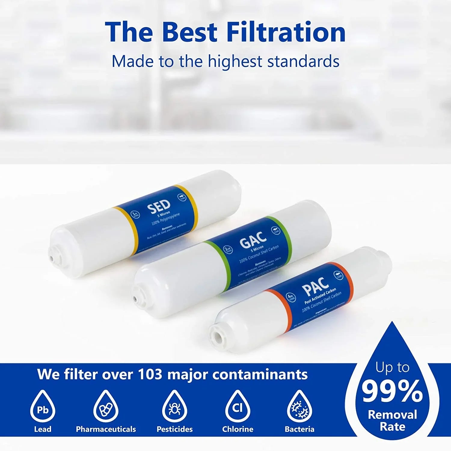 countertop reverse osmosis system Individuals filter set 3 inline filters 1?4” quick connect filter cartridges - Individuals gac and pac carbon filters 6 month filter set