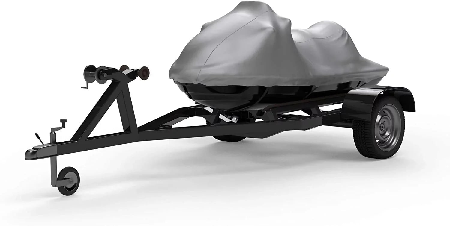 Weatherproof Jet Ski Covers for Yamaha EXR 2019 - Silver - High Sun Protection - All Weather - Trailerable - Protects from Rain, Sun, UV Rays, and More! Includes Trailer Straps and Storage Bag