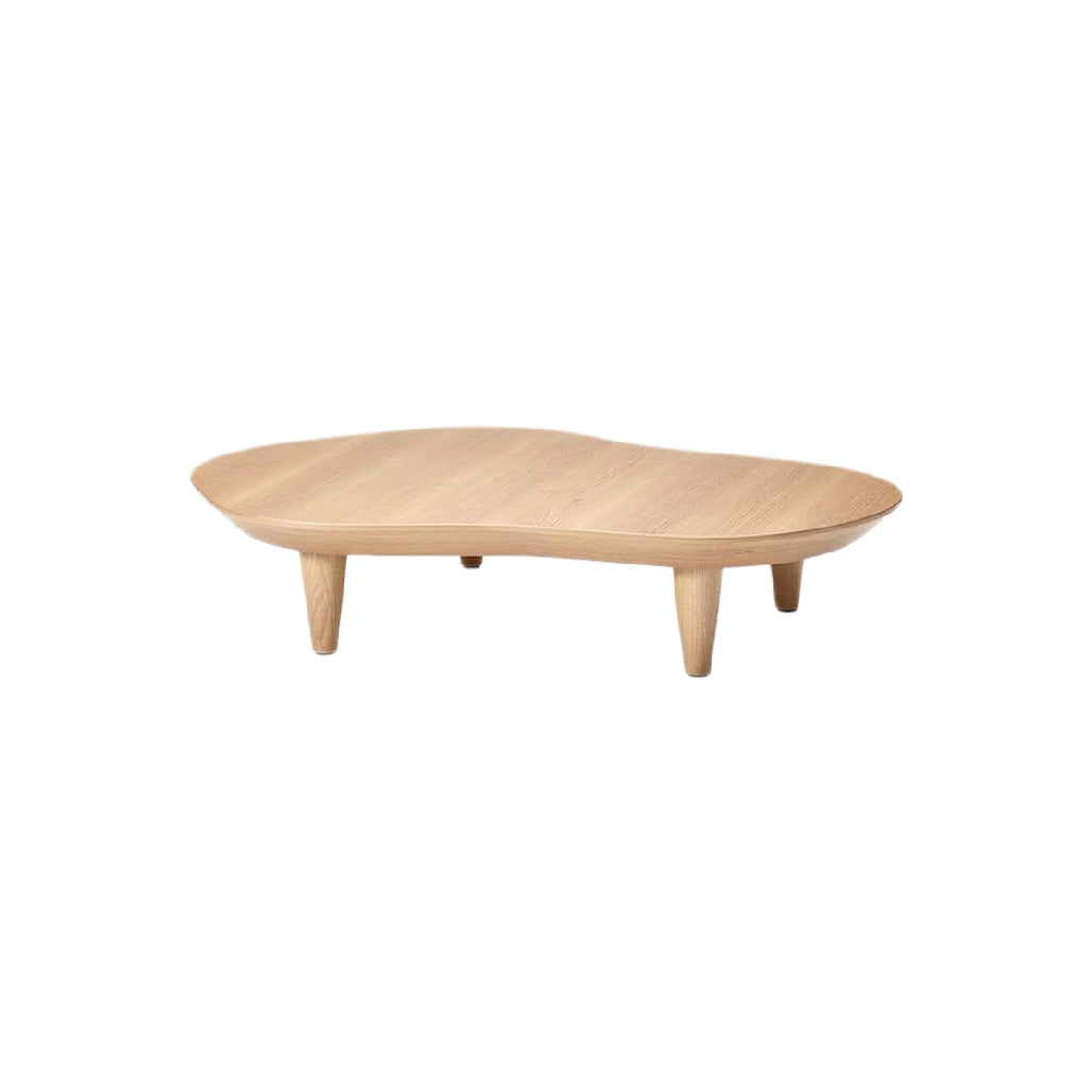 "Modern Organic-Shaped Wooden Coffee Table"