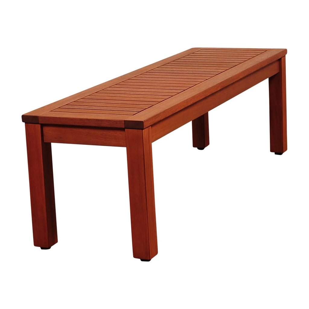 Outdoor Living and Style 52" Brown Richfield Eucalyptus Patio Backless Bench