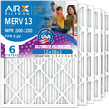 12x18x1 Air Filter MERV 13 Comparable to MPR 1500 - 2200 & FPR 9 Electrostatic Pleated Air Conditioner Filter 6 Pack HVAC AC Premium USA Made 12x18x1 Furnace Filters by AIRX FILTERS WICKED CLEAN AIR.