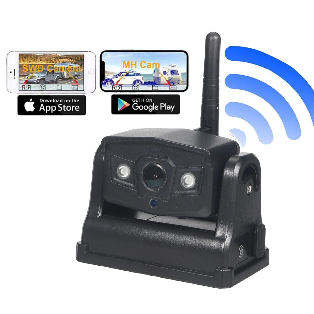 JLLOM Reliable Backup Camera, Magnetic WiFi Wireless, 9600mAh Battery, Front/Rear View