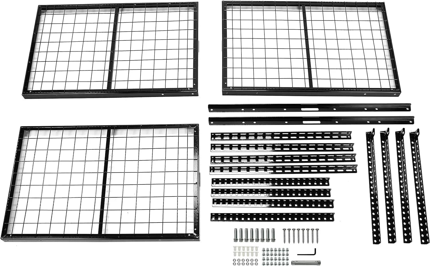 3X6 Overhead Garage Storage Rack Adjustable Ceiling Garage Organization Shelf Ceiling Mounted Storage Racks Steel Ebony