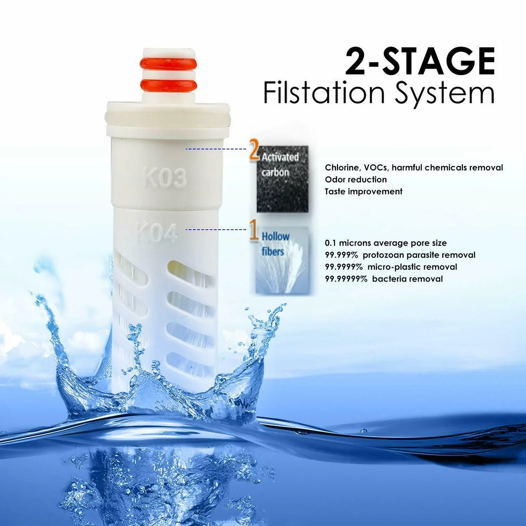 Outdoor Sports 750ml Hollow Fiber UF Collapsible Water Purifier Filter Bottle