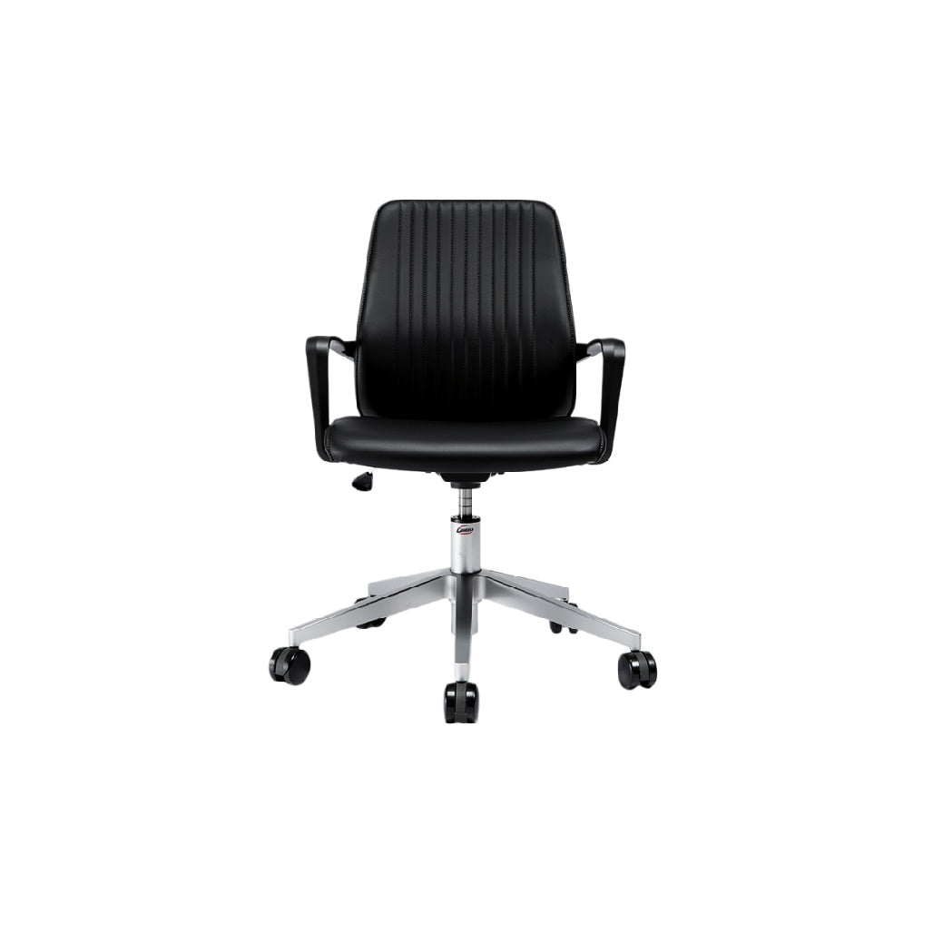 "Modern Black Office Chair with Adjustable Height and Swivel Base"