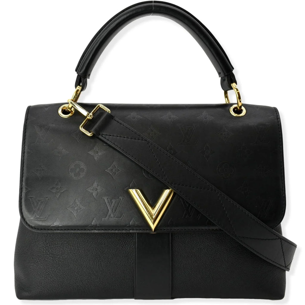 Pre-owned LOUIS VUITTON Very One Handle Monogram Leather Shoulder Bag Dark