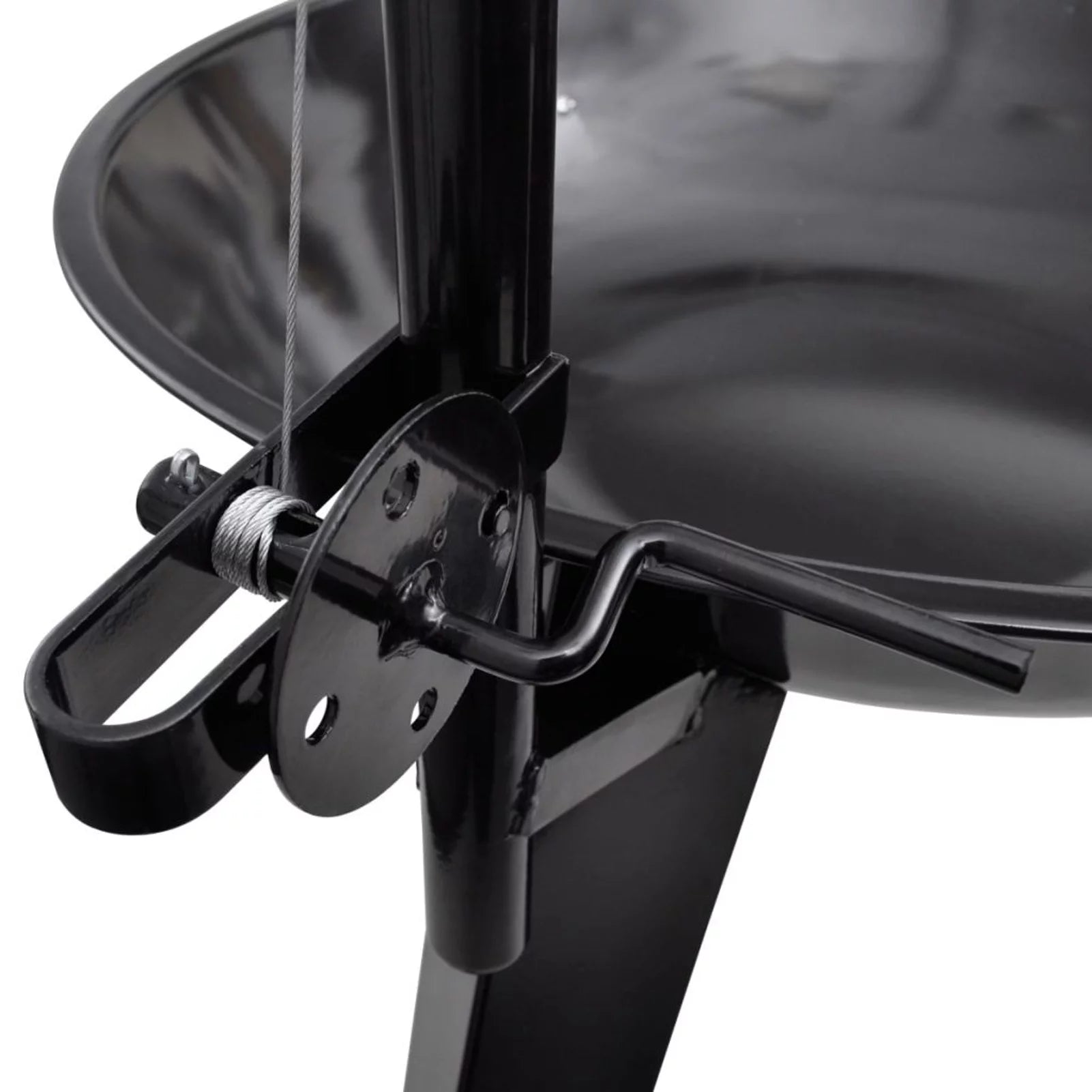 Dcenta Charcoal BBQ Stand with Hanging Round Grill Plate Steel Barbecue Stand for Camping Cooking, Grilling, Smoking, Picnic, Hiking, Party, Garden, Patio 28.3 x 48.4 Inches (Diameter x H)