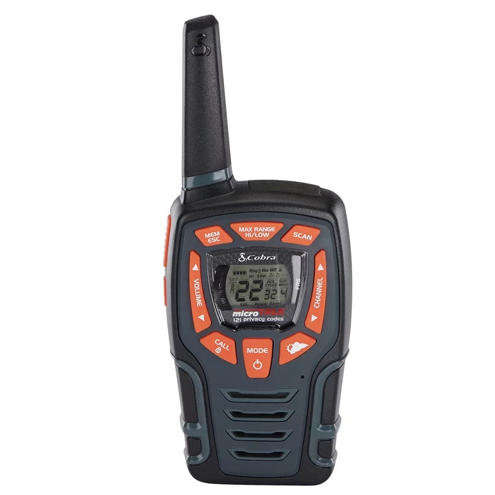 Cobra ACXT545 Weather-Resistant Walkie Talkies for Adults - Rechargeable, 22 Channels, Long Range 28-Mile Two-Way Radio Set (2-Pack)