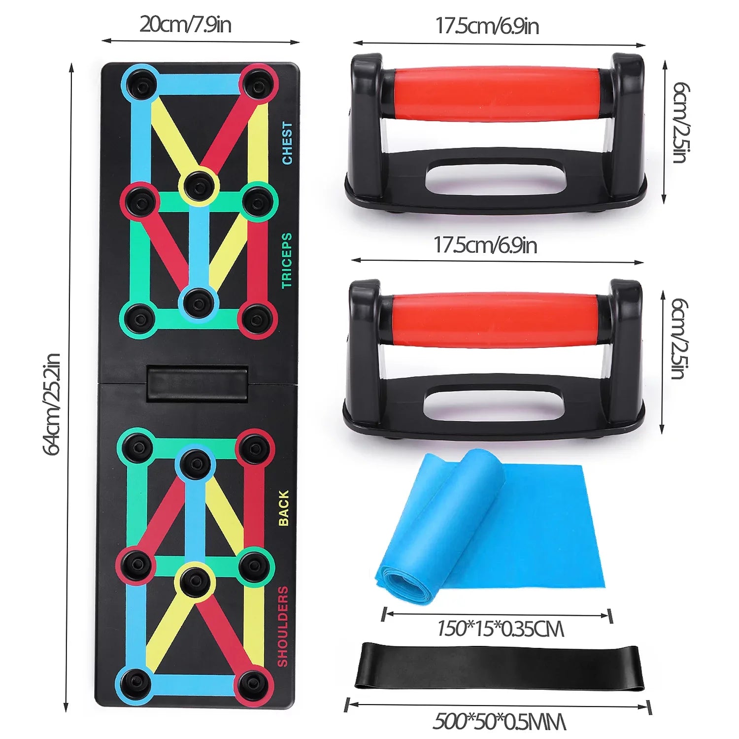 TOMSHOO Foldable Push-Board, Portable and Space-Saving Exercise Gentlemen Strengthen Arms, Chest, and Shoulders, Suitable for All Fitness Levels