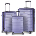 3-Piece Luggage Sets,Luggage Expandable Suitcase,Lightweight Suitcase with TSA Lock Spinner,Luggage Set PC+ABS,Durable Luggage Set with 4-Wheel Spinner and Hooks, (20", 24", 28"),Purple
