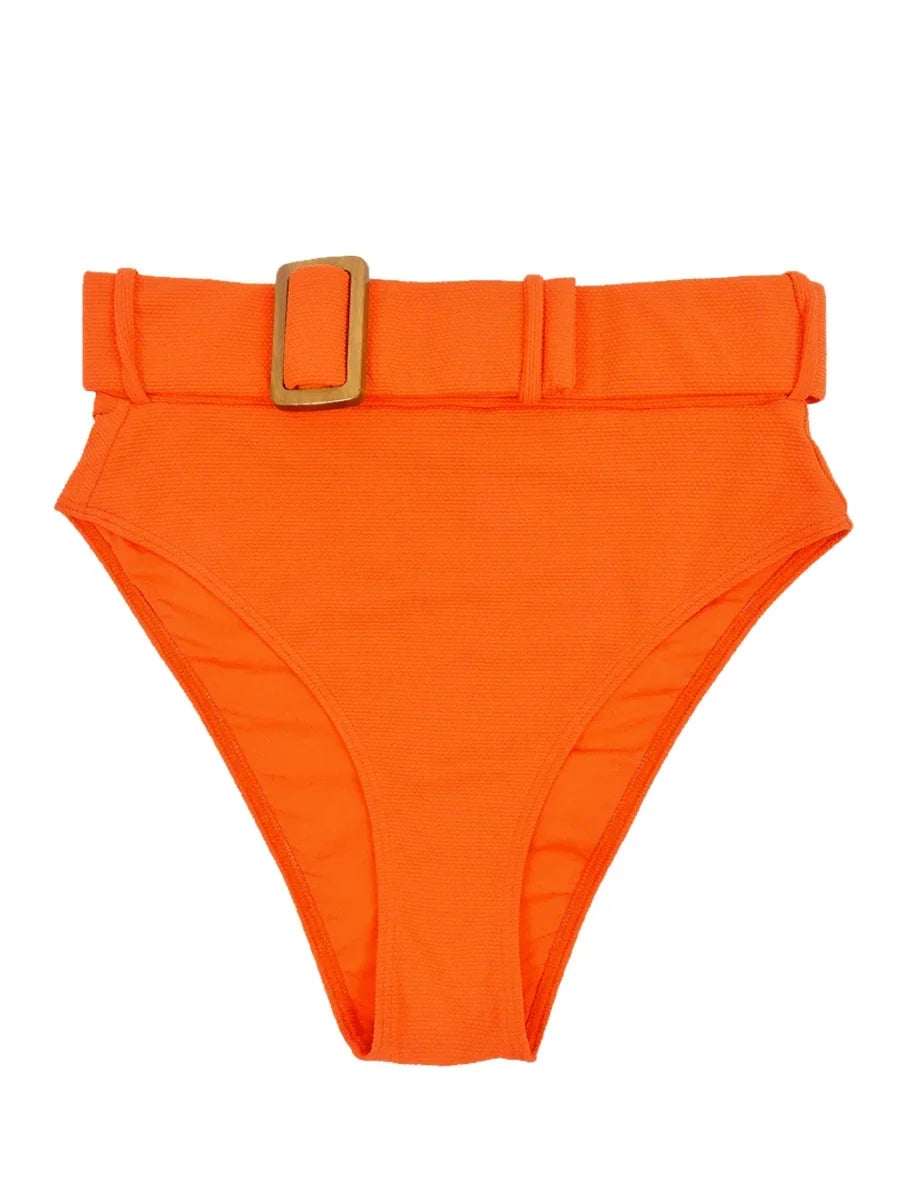 Alexandra Miro Individuals Ursula High Waist Bikini Bottom (S, Orange)