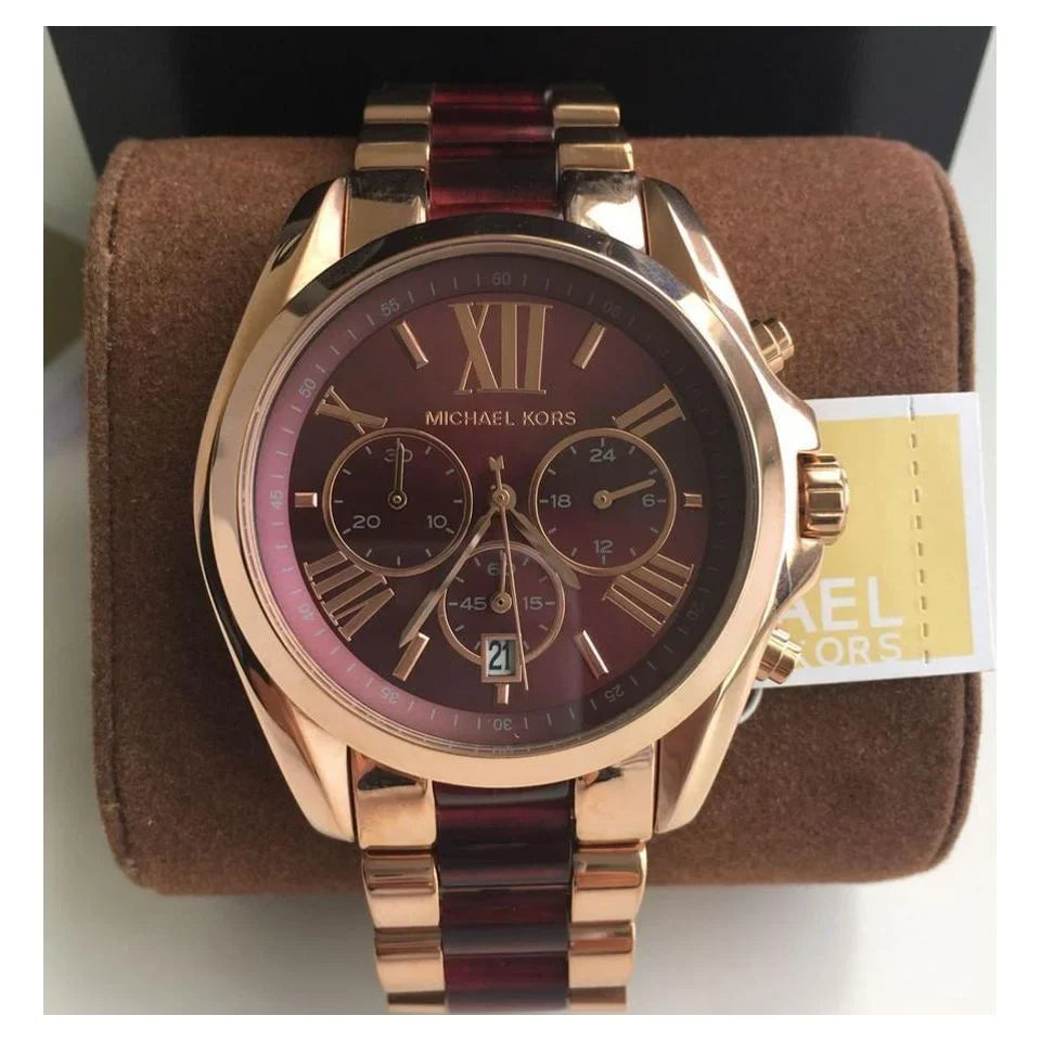 Michael Kors MK6270 Bradshaw Burgundy Red Chronograph Wrist Watch for People