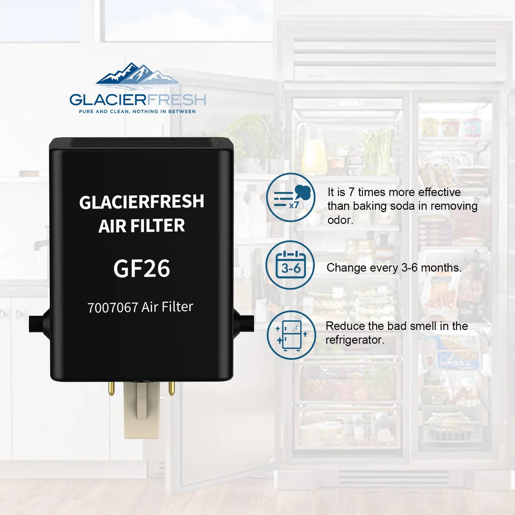 GLACIER FRESH Air Filter Individuals for Refrigerator 7007076 Air Filter, 3 Pack