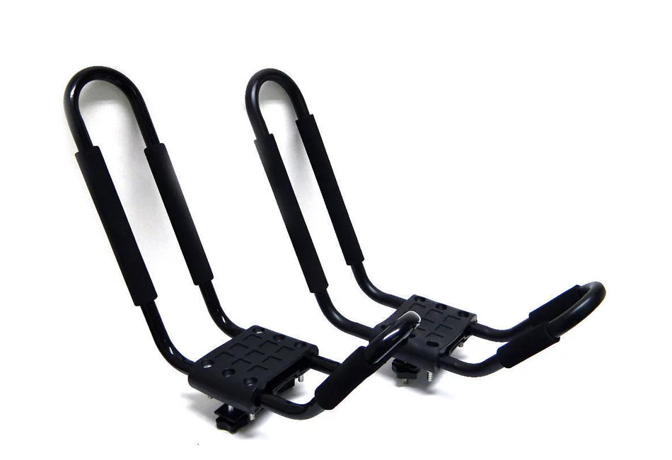 FDB J Cross Bar 2 Pairs = 4 PCS Universal Kayak Canoe Top Mount Carrier Roof Rack Boat SUV Truck Van Car with 4 pcs Tie Down Straps