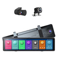 Carevas 3 Cameras Dash Cam 12in 2.5K Clear Car Rearview Mirror Car Video Recording Touched Screen Car Recorder Carplay Auto Driving Recorder
