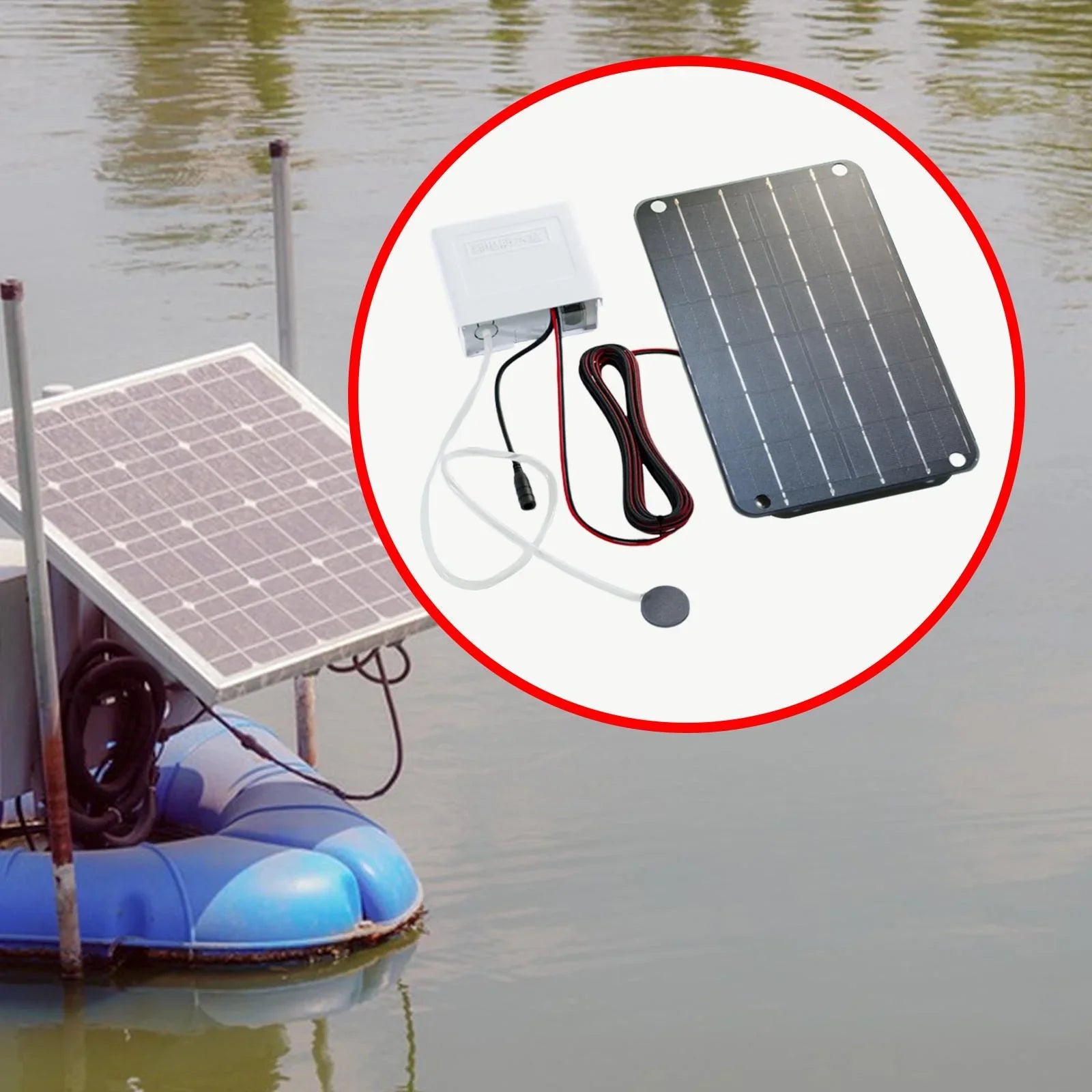 koolsoo Solar Air Pump,Aquarium Air Pump Oxygenator Silent Eco Termination Solar Pond Aerator Solar Powered Pond Pump for Hydroponics
