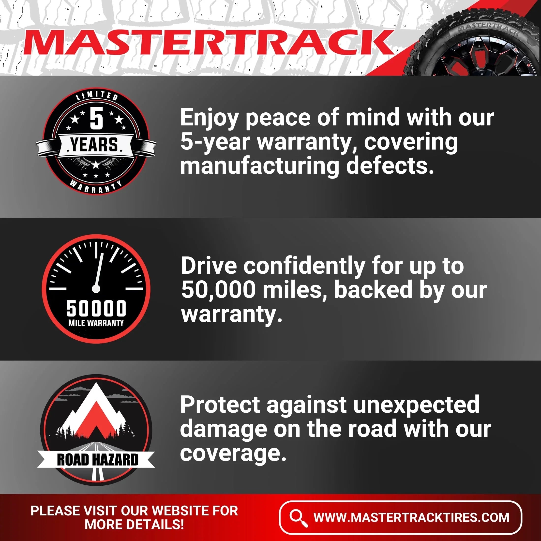 Mastertrack BADLANDS AT All Terrain LT265/70R18 10 Ply E 124S SUV Light Truck Tire 265/70/18(Tire Only)