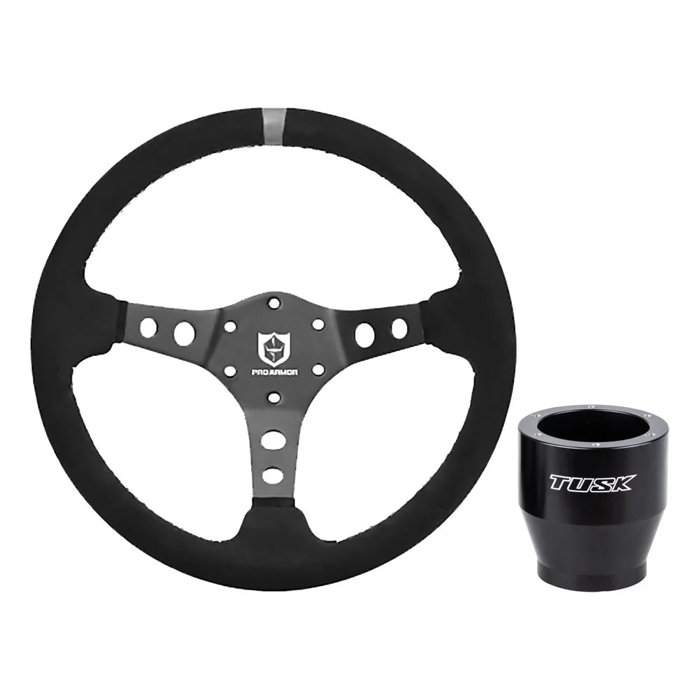 Tusk Steering Wheel Hub with Pro Armor Steering Wheel Top Marker Suede Steering Wheel For Polaris RANGER 700 HD 2009