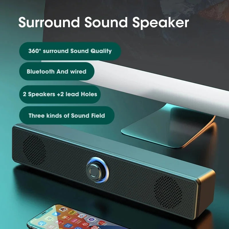 Bluetooth 4D Surround Speaker Home Theater Sound System Computer Soundbar For TV Subwoofer Wired Stereo Strong Bass