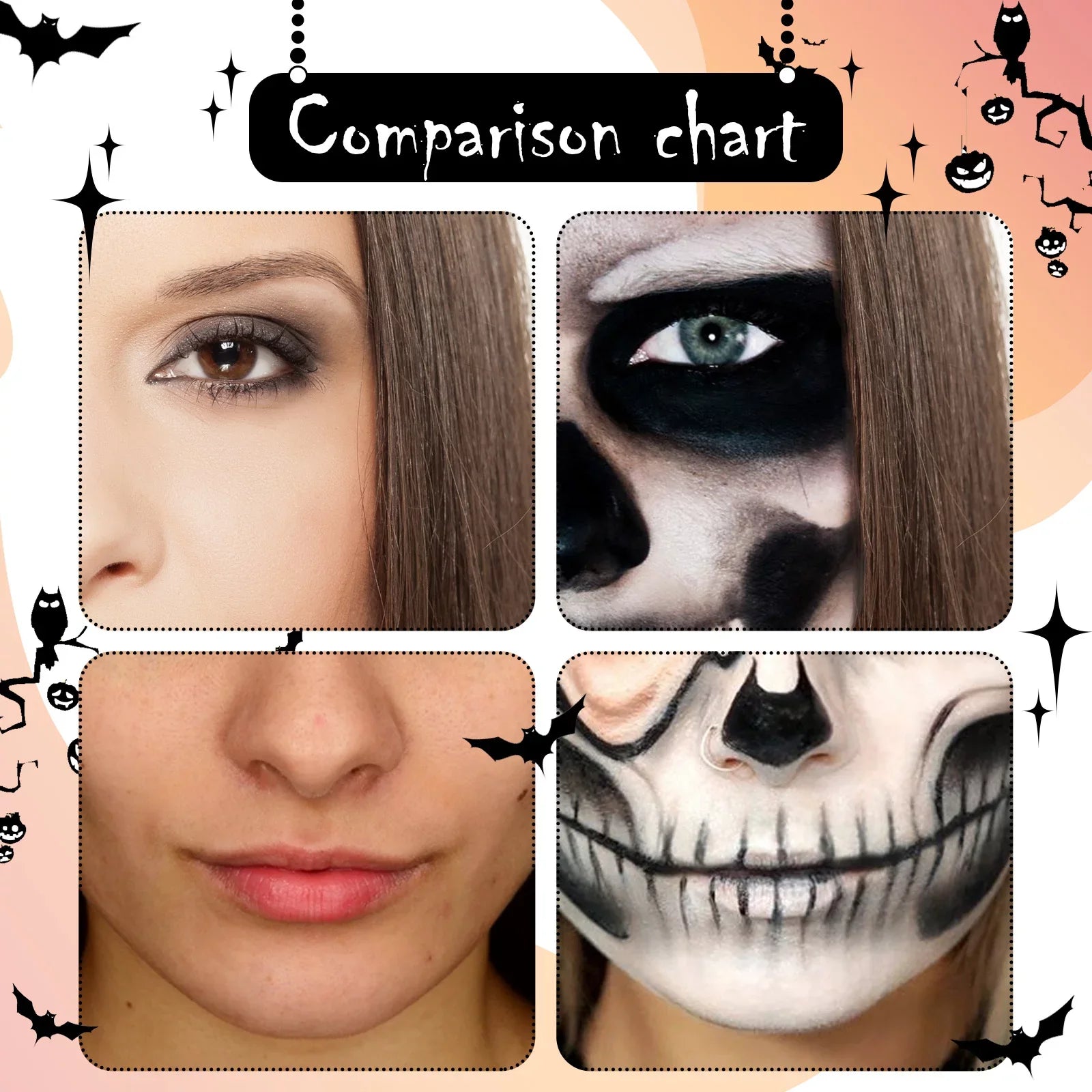 Halloween Dark and white Body Paint Body Paint Vampire skull face zombie makeup paint