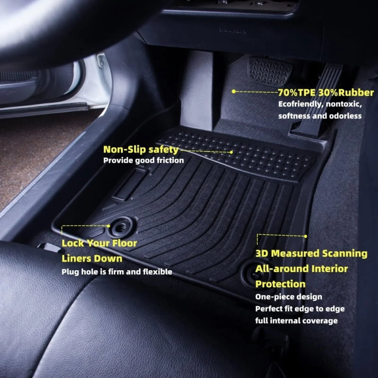 3D Floor Mats Liner Carpet Cargo For 2023 Honda HR-V