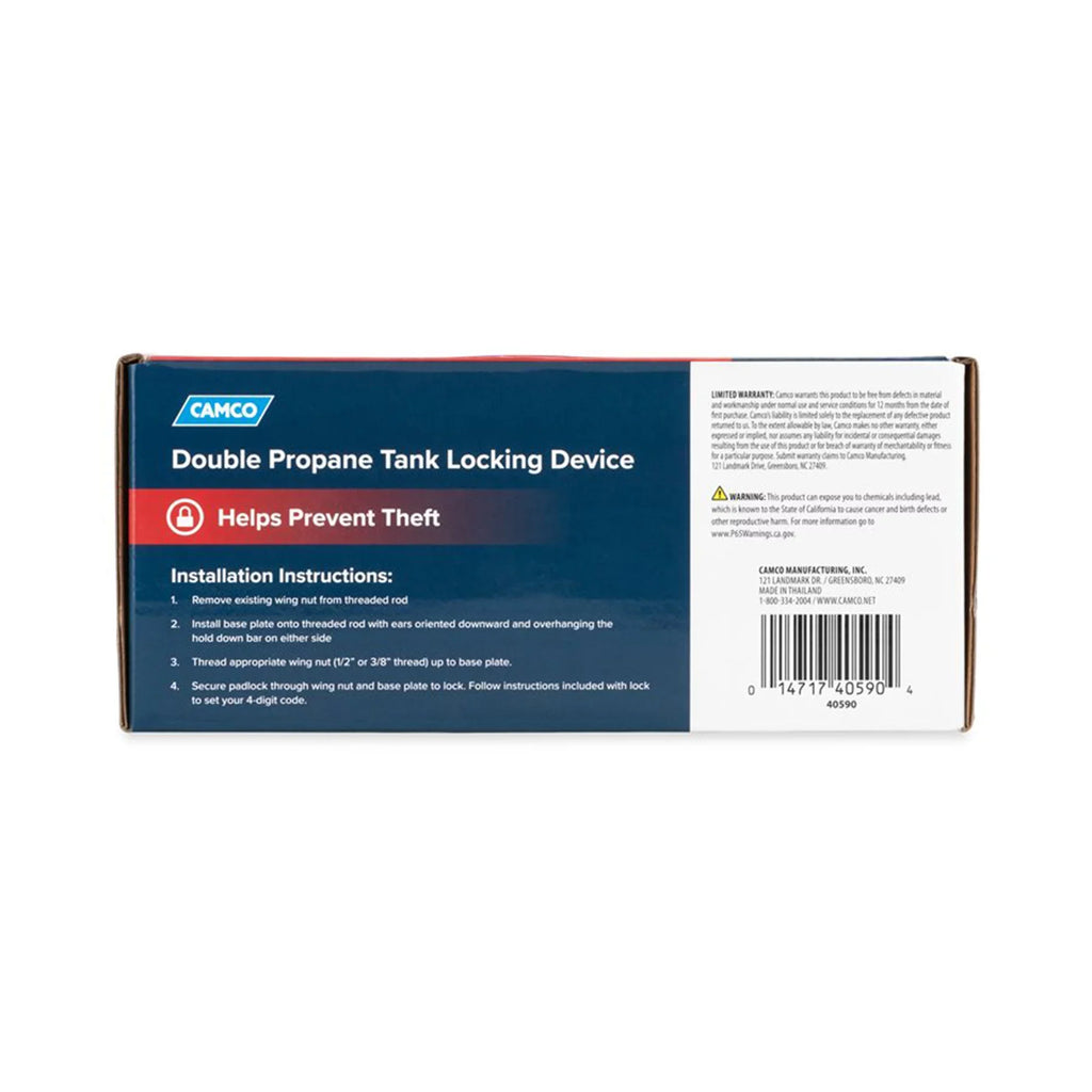 Camco Camper/RV Double Propane Tank Locking Device | Features a Combination Lock for Keyless Access & Heavy-Duty Steel Design (40590)