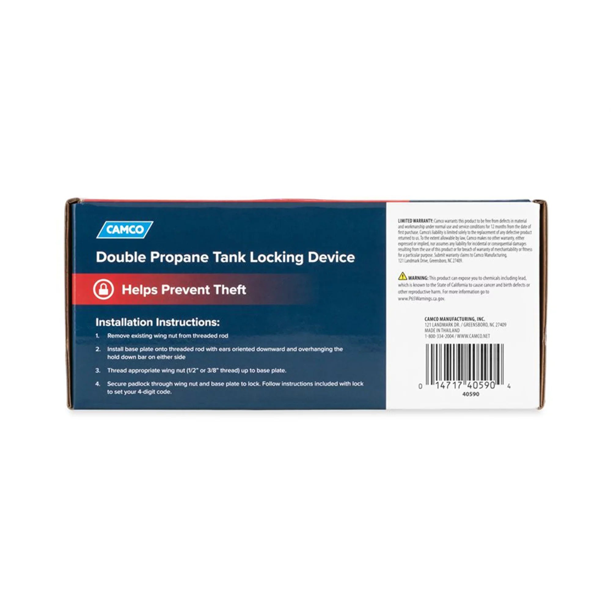 Camco Camper/RV Double Propane Tank Locking Device | Features a Combination Lock for Keyless Access & Heavy-Duty Steel Design (40590)