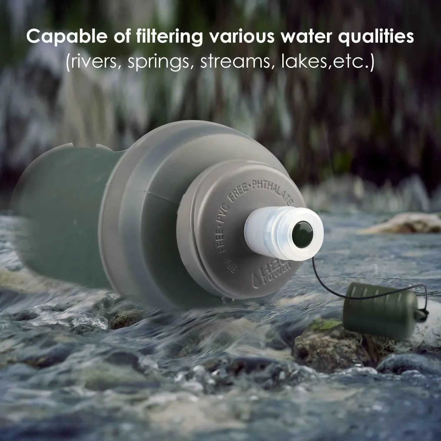 Outdoor Sports 750ml Hollow Fiber UF Collapsible Water Purifier Filter Bottle