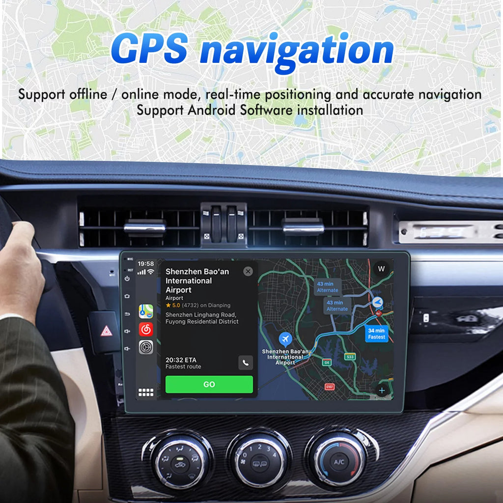 Double Din Car Stereo, 10.1" Android 10.1 Car MP5 Player, HD Touch Screen Car Radio W/Bluetooth Mirror Link GPS Function, Rear Camera Included (2G+32G)