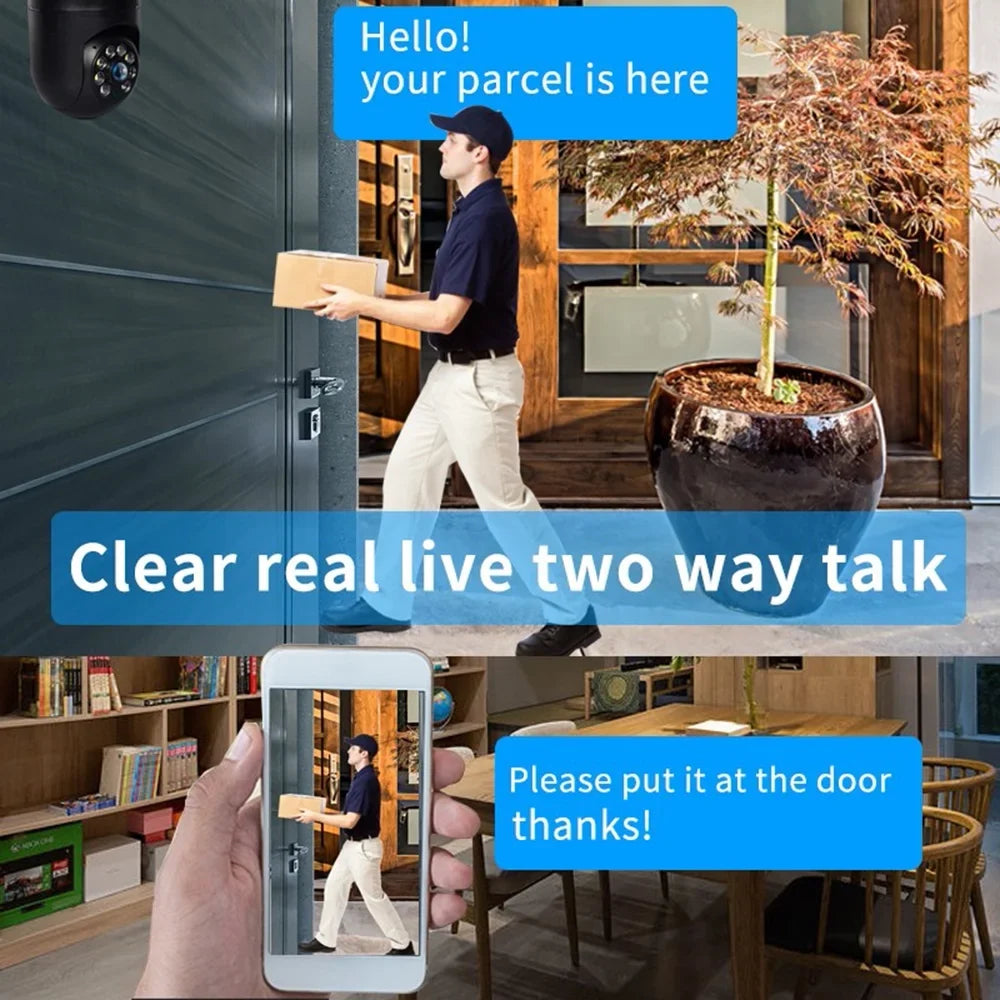 Pan Tilt Security Light Camera Full-HD 1080P Wireless Wi-Fi IP Camera, Home Surveillance CCTV Cameras with Motion Auto Tracking/Siren Alarm/Night Vision/Remote Viewing/Two-Way Audio,5G