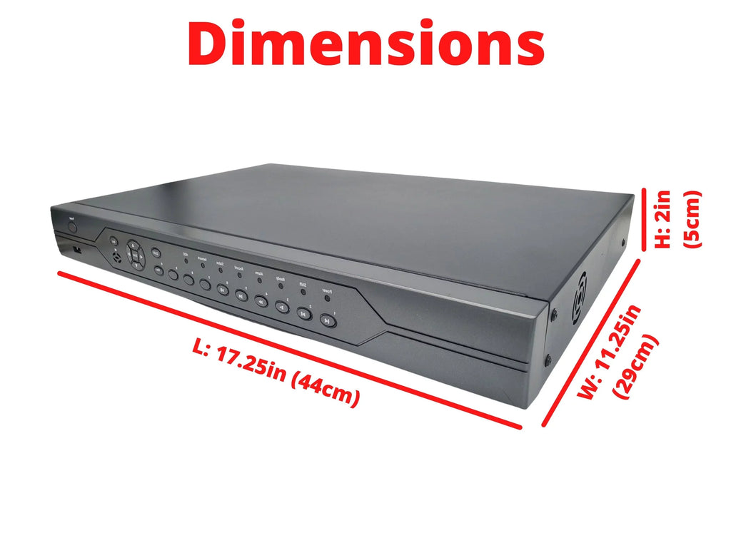Evertech 32 Channel H.265 Security DVR with 12TB Hard Drive 16x Audio Input Surveillance Standalone Recorder Supports 1080p AHD TVI CVI and Analog (960H) Cameras, Easy Remote Access