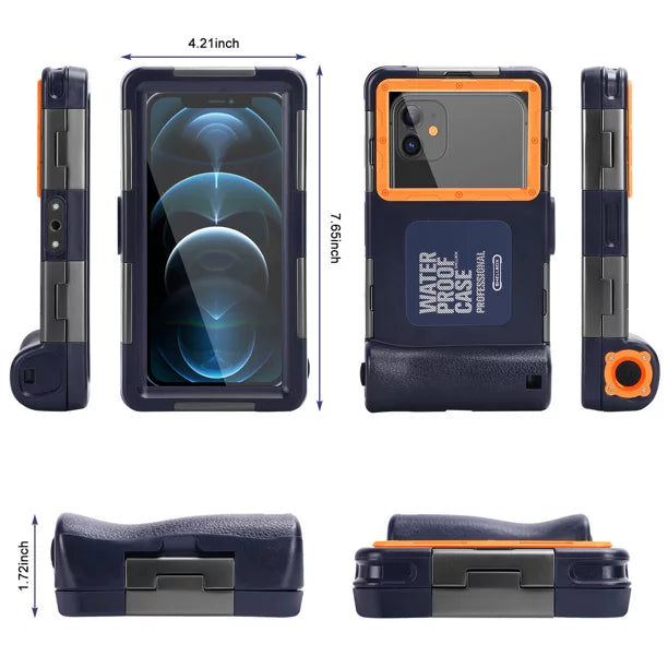 UrbanX Professional [15m/50ft] Swimming Diving Surfing Snorkeling Photo Video Waterproof Protective Case Underwater Housing for Tecno Pova Neo And all Phones Up to 6.9 Inch LCD with Lanyard