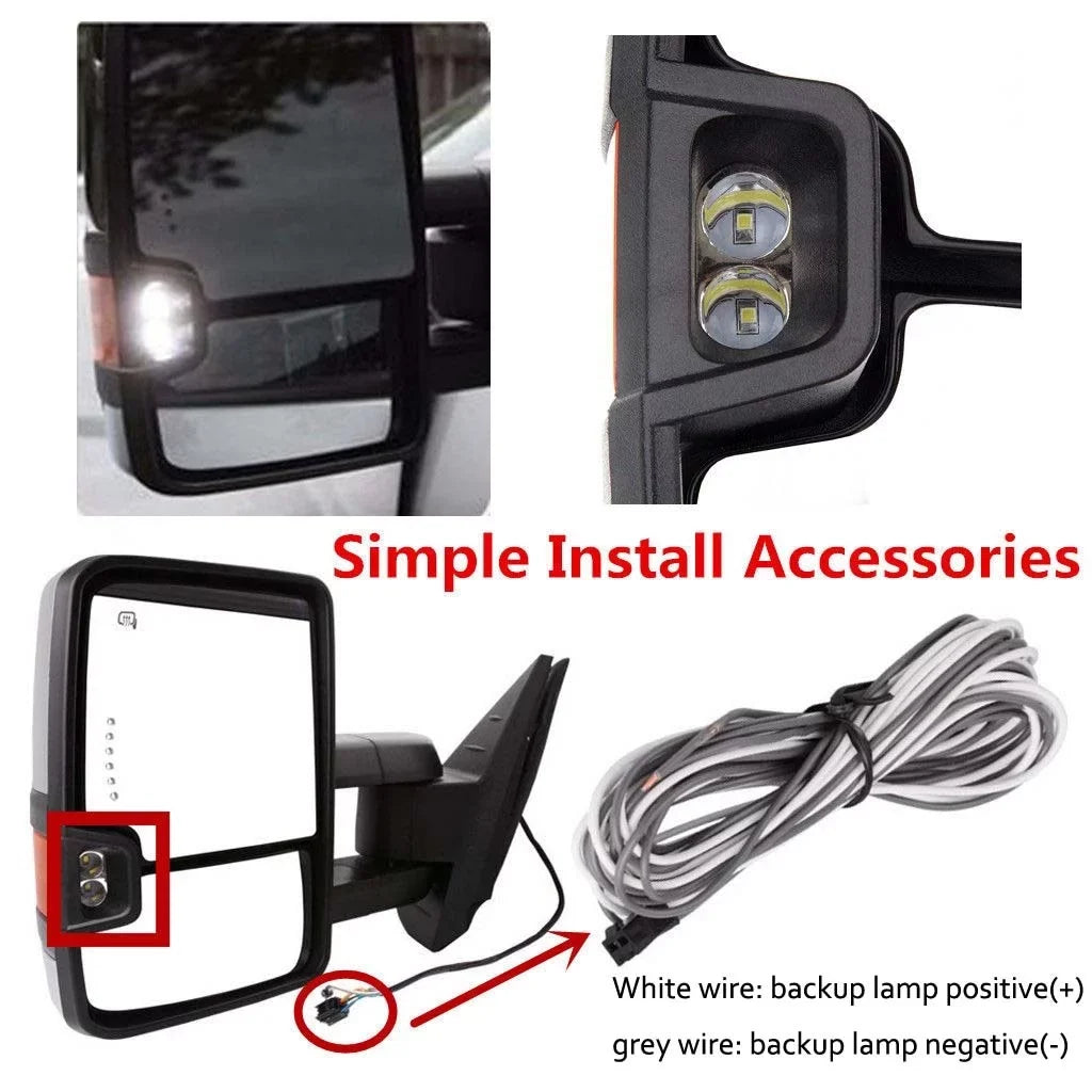 Power Heated Smoke Turn Lamp+Backup Base Tow Mirror For 07-13 Silverado Sierra Fits select: 2007-2014 CHEVROLET SILVERADO, 2007-2013 CHEVROLET TAHOE