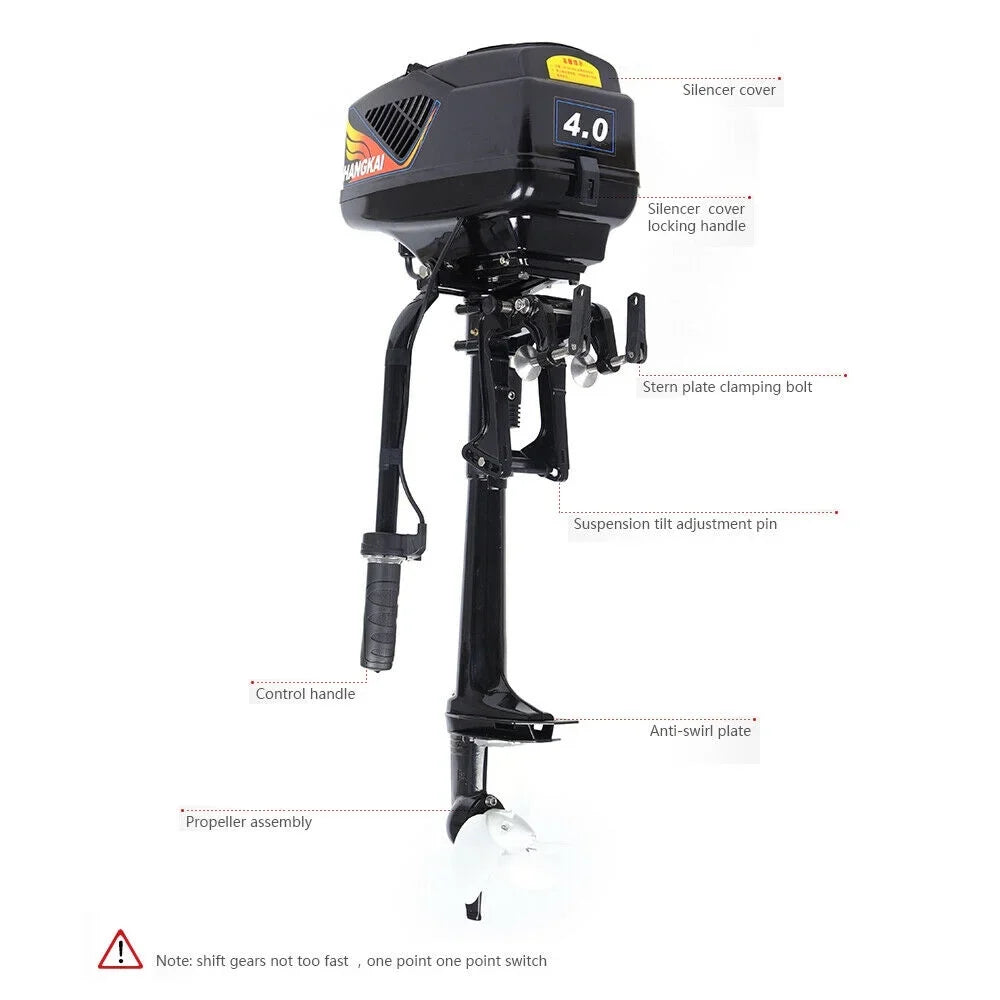 Miumaeov Outboard Motor Electric Boat Engine 4HP 48V 1000W Heavy Duty Outboard Fishing Boat Motor Engine Outboard CDI Mount Electric Outboard Motor for Inflatable Boats Fishing Boats