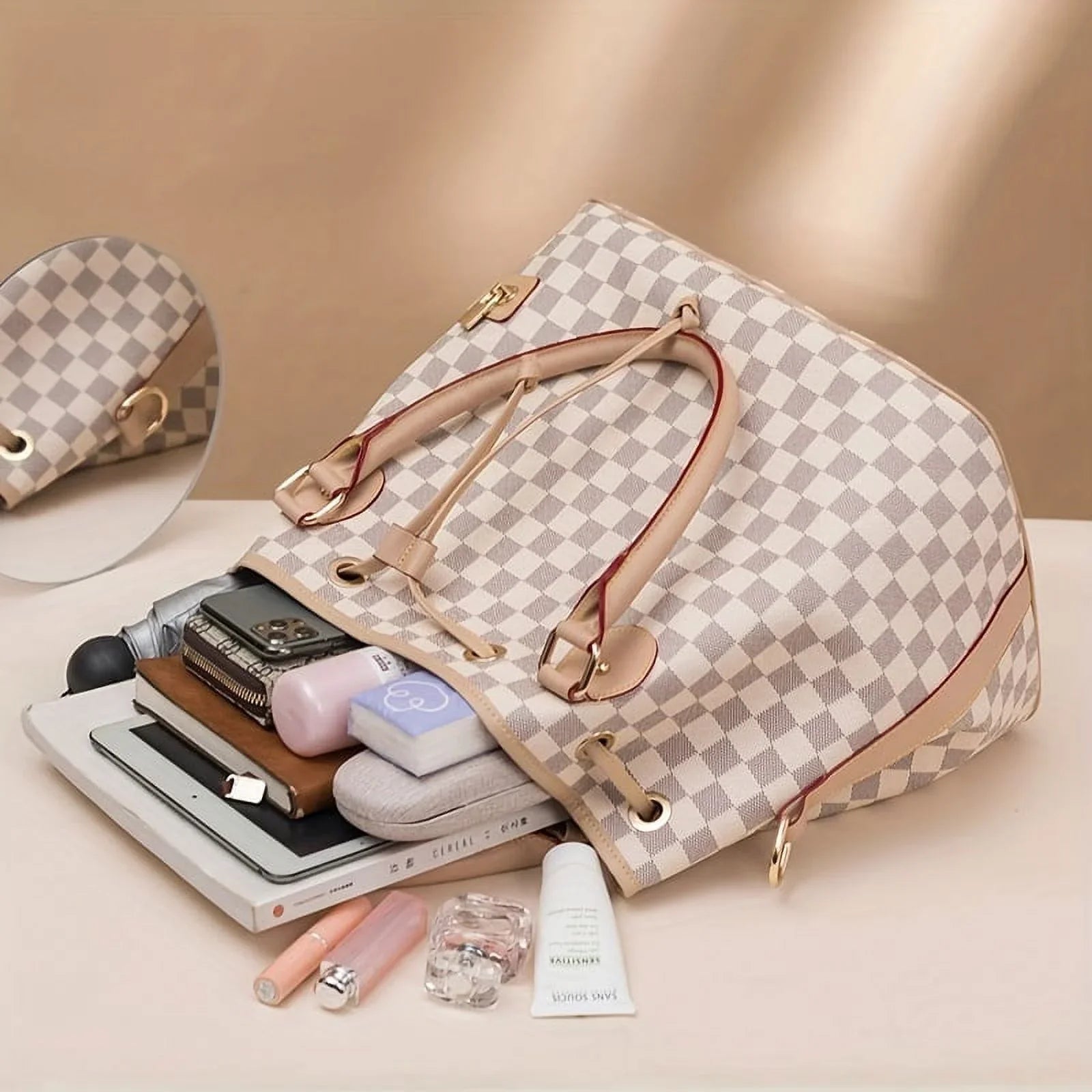 moocr Vintage Bucket Bag Casual PU Leather Handbag Drawstring Crossbody Bag Purse