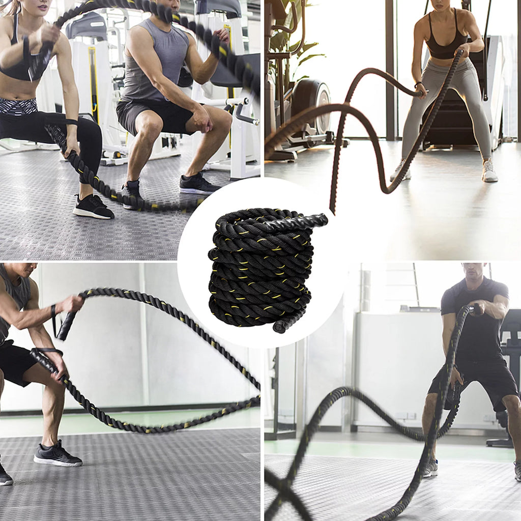 NK 49.2ft Length, Heavy Jump Rope Skipping Rope Workout Battle Ropes Total Body Workouts Power Improve Strength Building Muscle for Gentlemen
