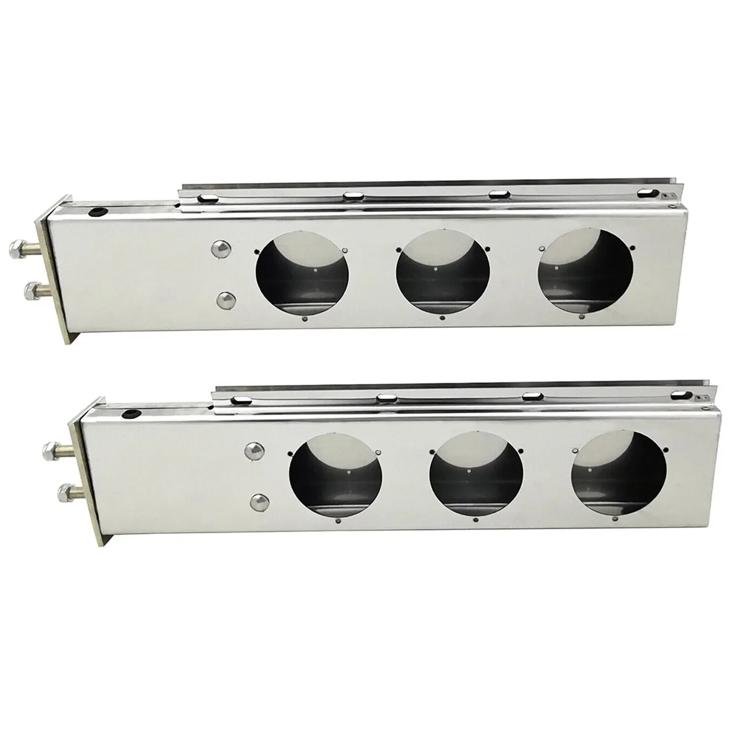 POWERWORKS Stainless Steel Straight Spring Loaded Mud Flap Hanger Bracket Mudflap Holder Set 2.5" Bolt Spacing 30" Length fit for Semi Trucks