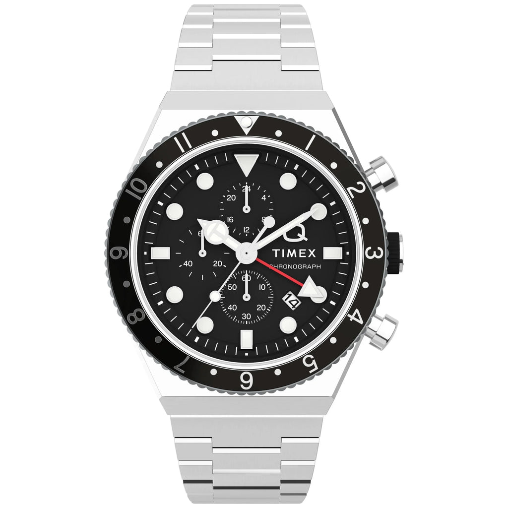 People Timex Q Three Time Zone Chronograph 40mm Watch TW2V69800